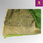 Earthy Green Powerloom Cotton Saree with Folk Art Print
