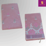 Pastel Pink Powerloom Cotton Saree with Silver Zari Stripes