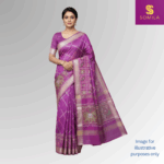 Orchid Pink Powerloom Cotton Saree with Ikat Border