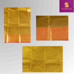 Mustard Gold Powerloom Silk Saree with Silver Brocade Pallu - Image 2